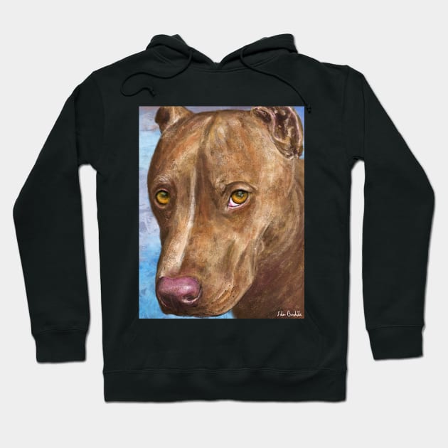 A Beautiful Red Nose Pit Bull Painting Hoodie by ibadishi